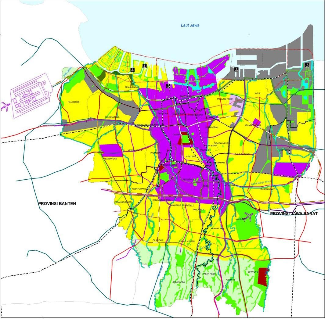 地図のジャカルタcbd