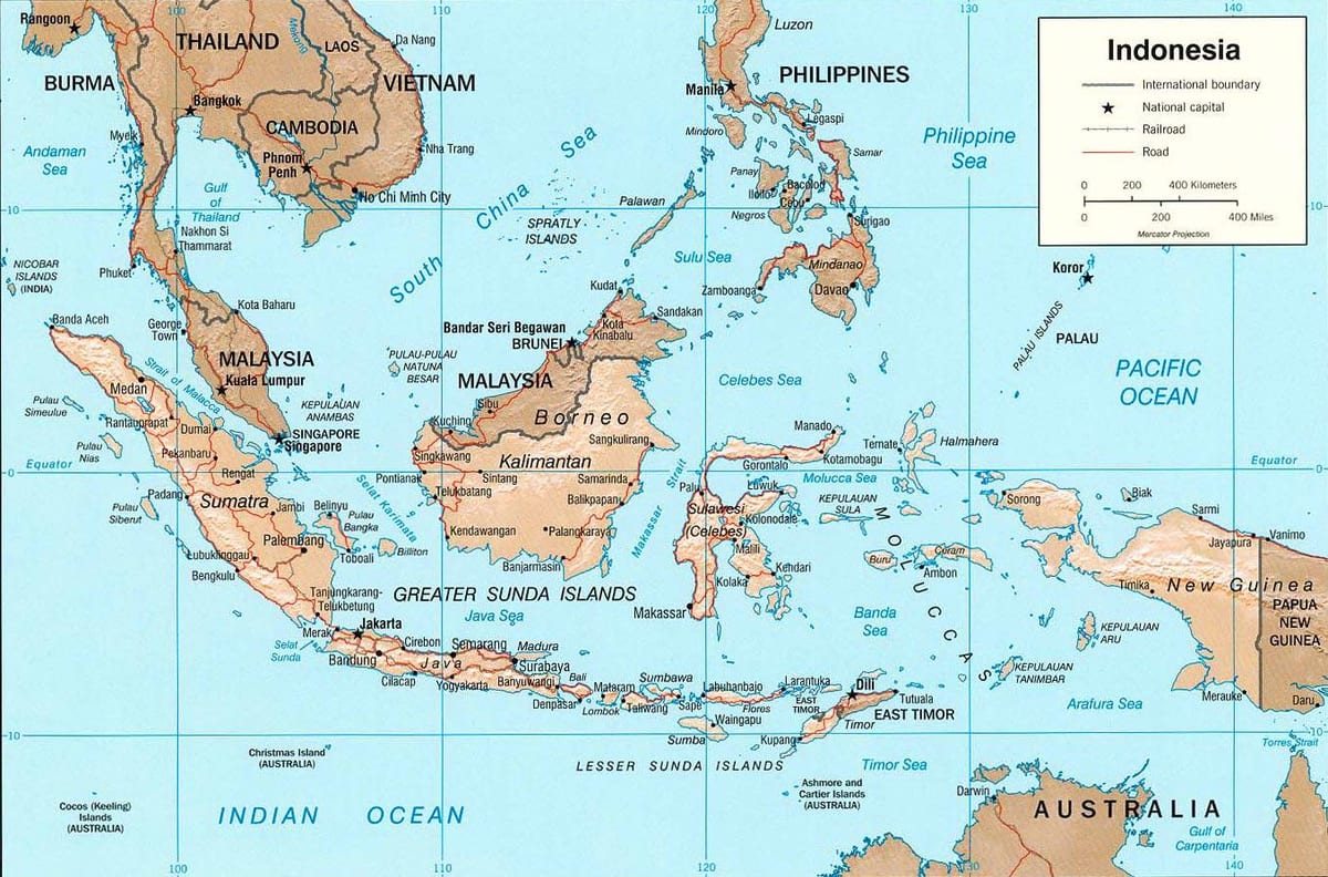 ジャカルタの地図の位置
