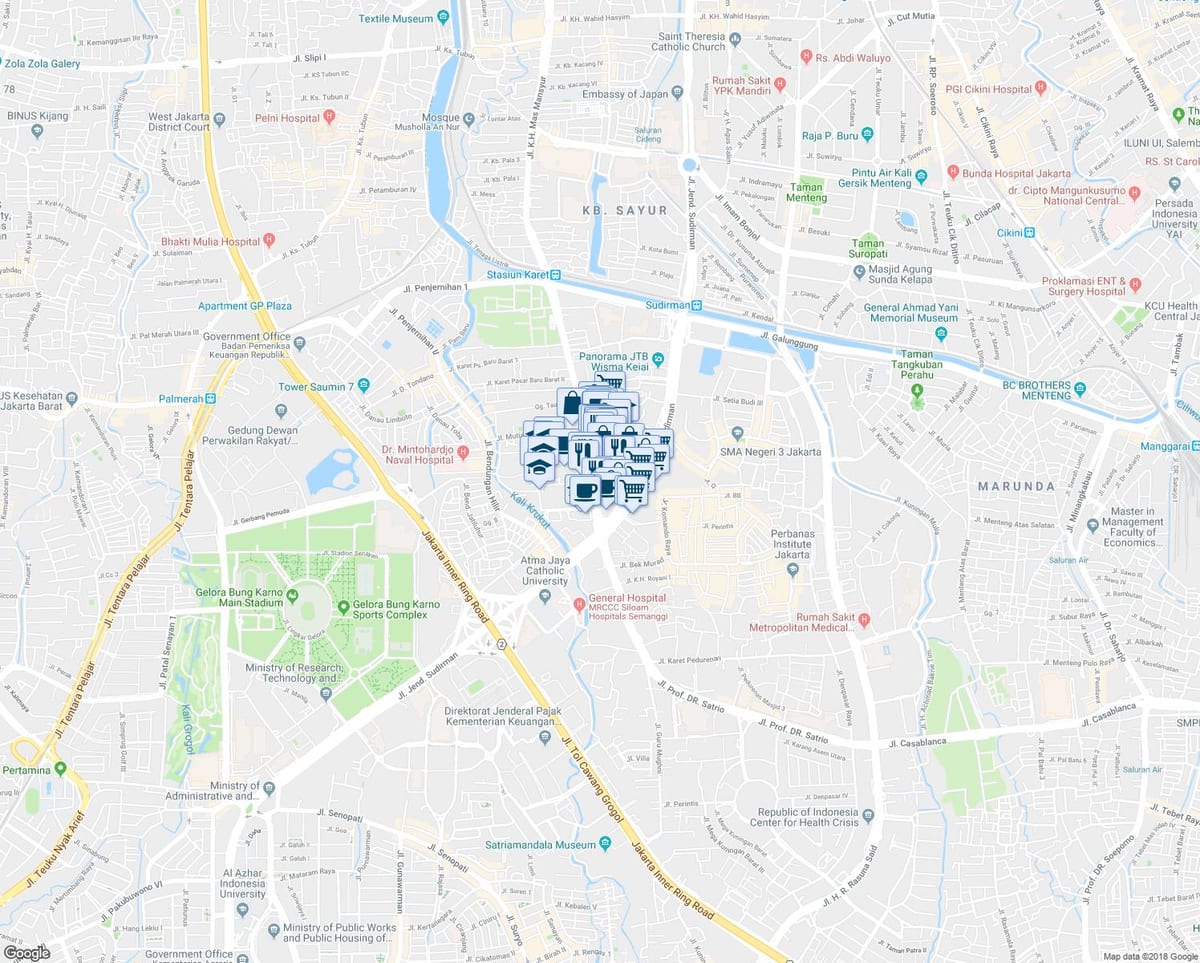 スディルマンジャカルタの地図