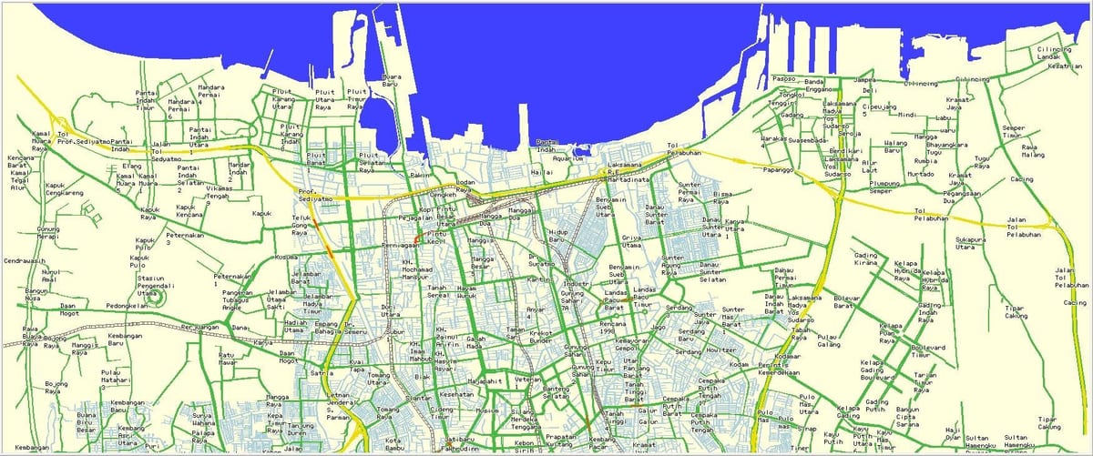 地図の北ジャカルタ