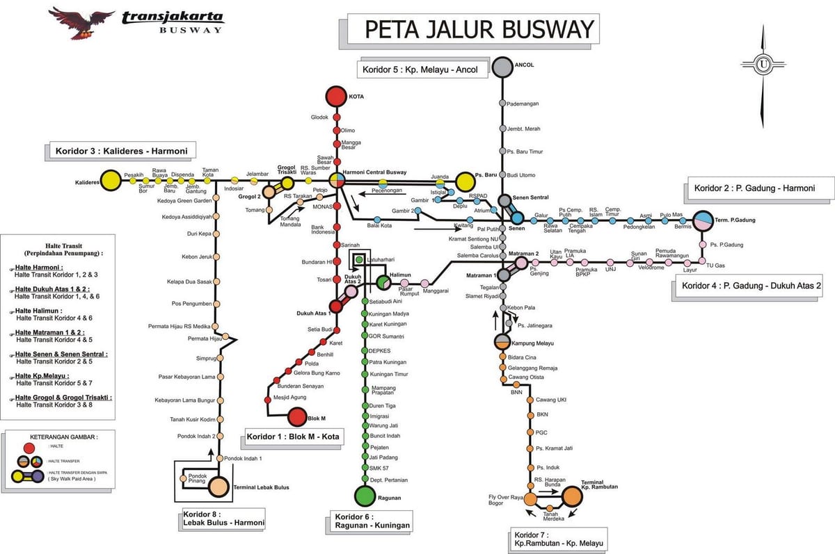 ジャカルタのバス地図