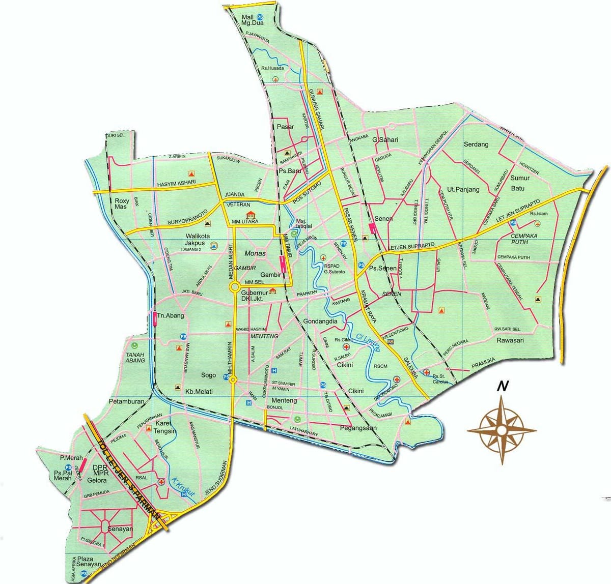 地図Jakarta pusat