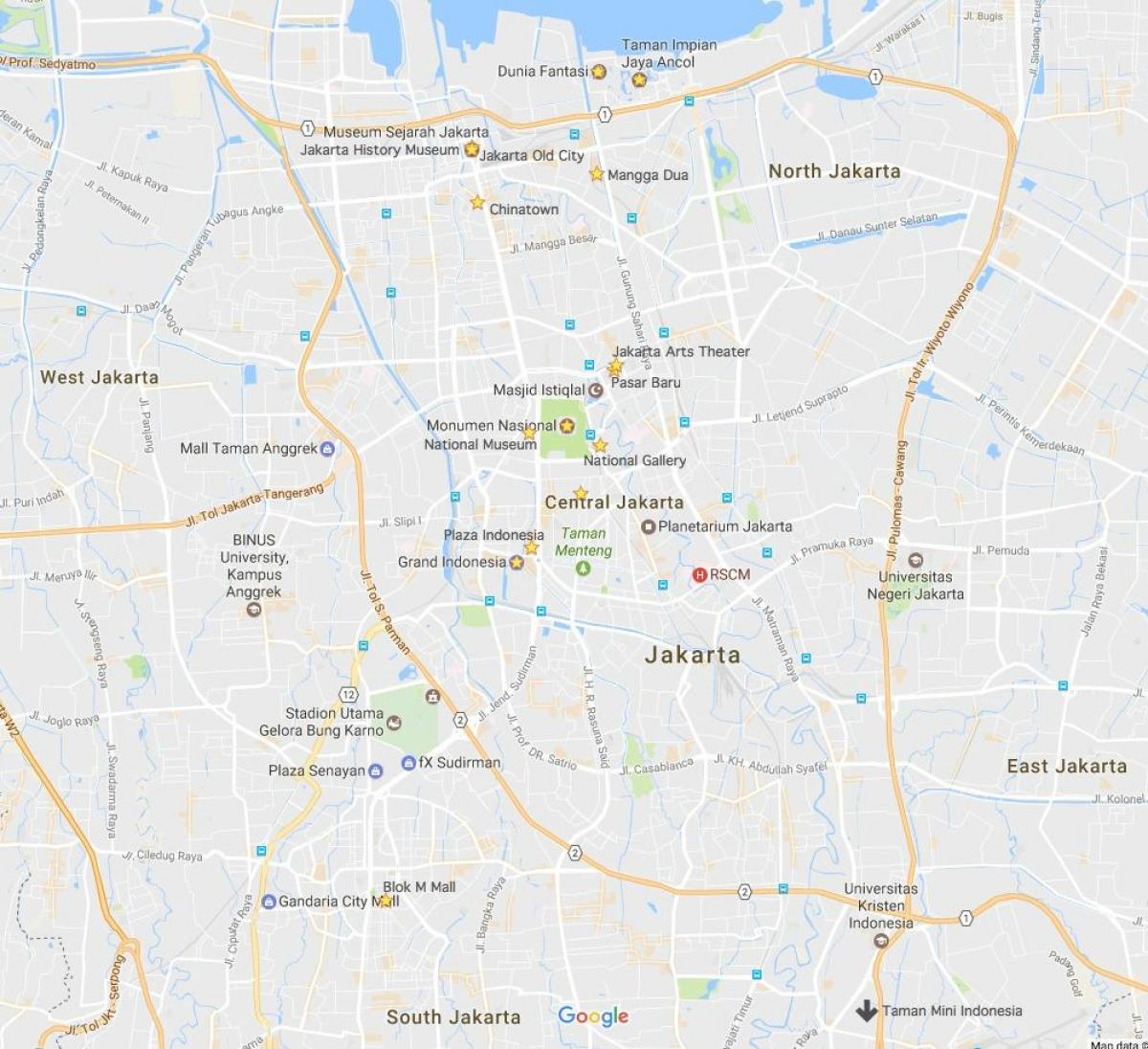 地図の中華街ジャカルタ