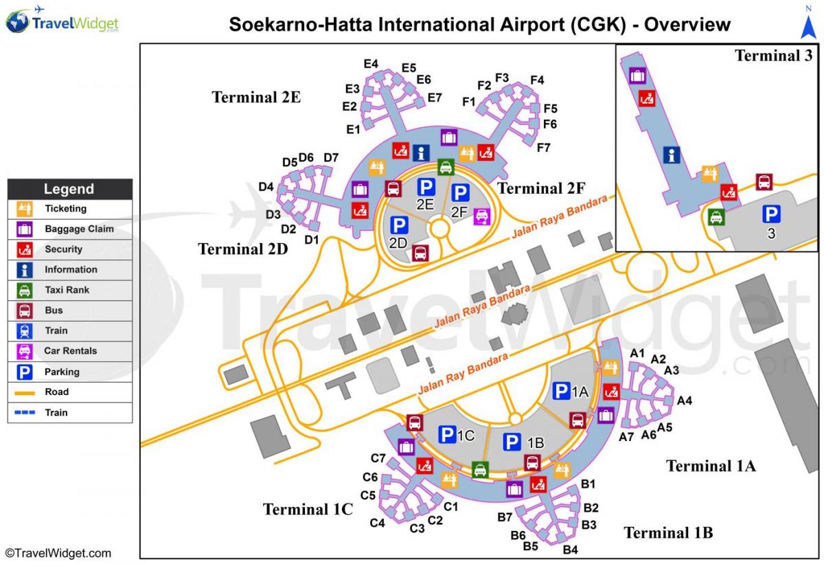 スカルノハッタ空港ターミナルビルの地図
