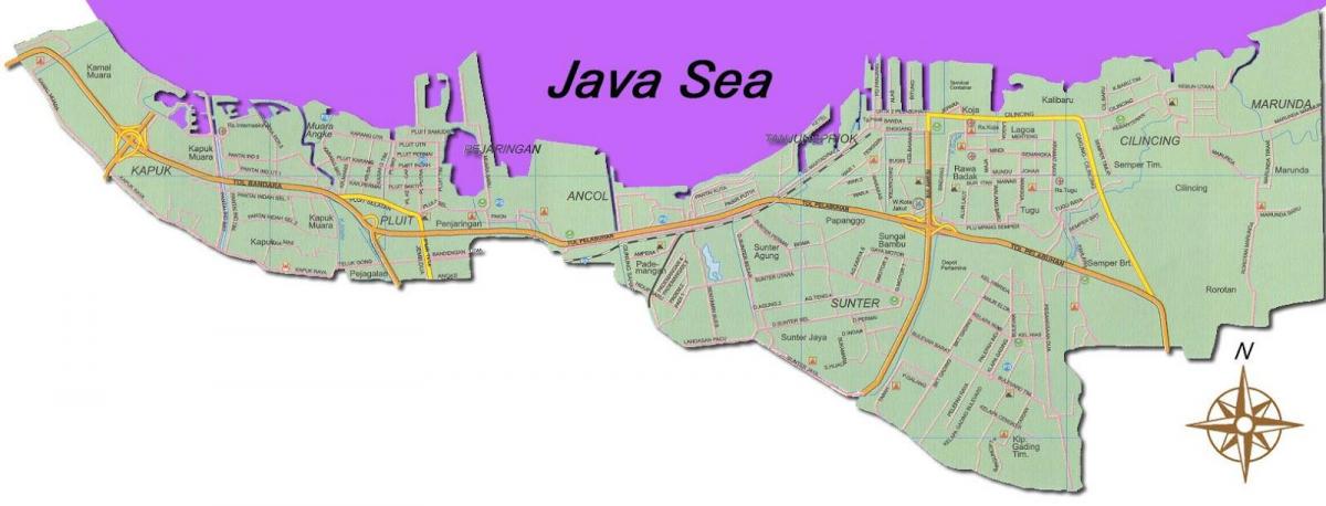 ジャカルタutara地図