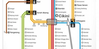 ジャカルタには鉄道の地図