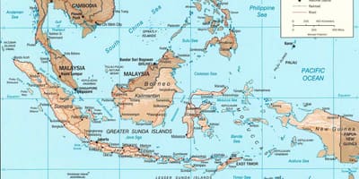 ジャカルタの地図の位置