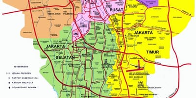 地図のジャカルタの名所