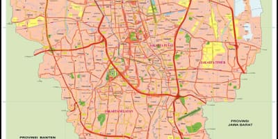 中央ジャカルタの地図