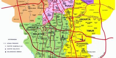 ジャカルタ観光名所の地図